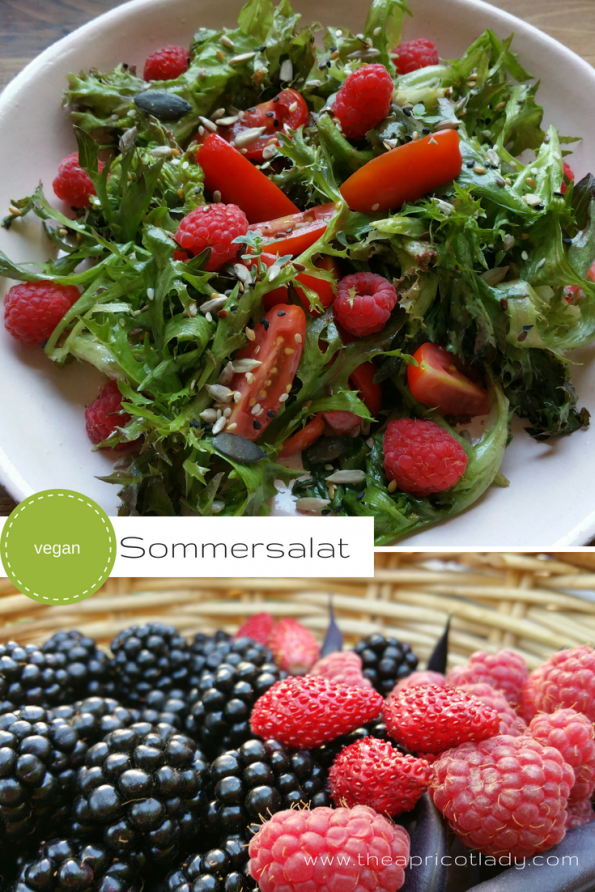 sommerlicher Salat mit Himbeeren und Tomaten