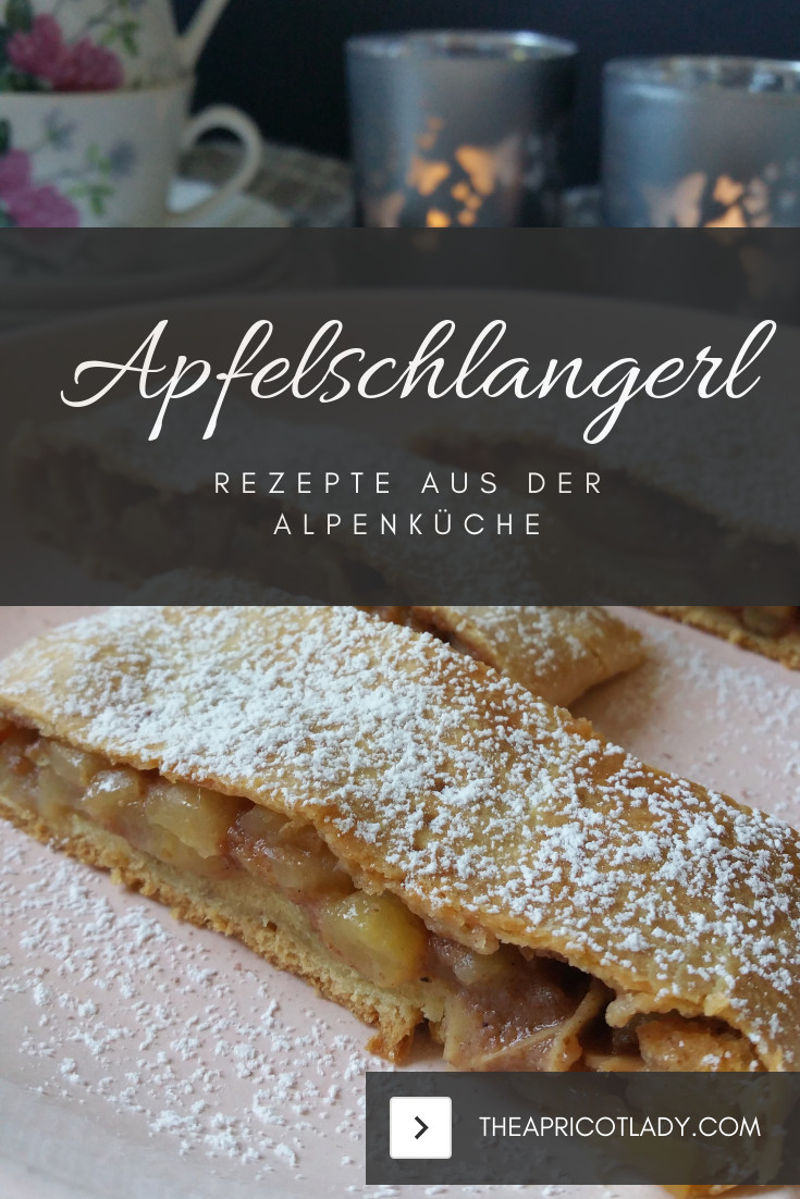 traditionelle Nachspeise aus Österreich - Apfelschlangerl - ein wahrer Genuss in rot-weiß-rot #vegge #apfel #rezept #selbstgemacht