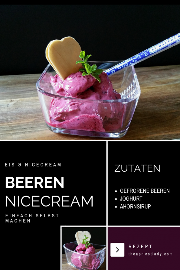  Nicecream die einfache Art Eis selbst zu machen! gefrorene Beeren mit Joghurt und Ahornsirup mixen. #rezepte #beeren #eis #selbst gemacht 