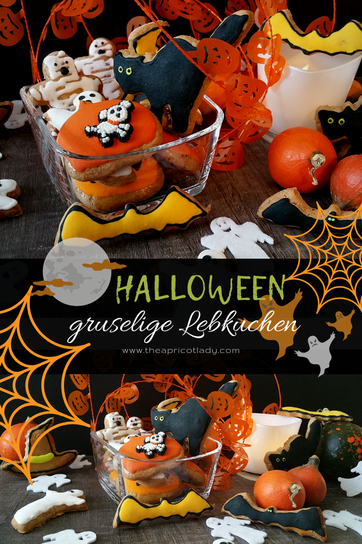selbst gemachte Halloween-Snacks: gruselige Lebkuchen! Zum Verschenken oder selbst Vernaschen... #halloween #sweets #rezepte #essen #kekse #food