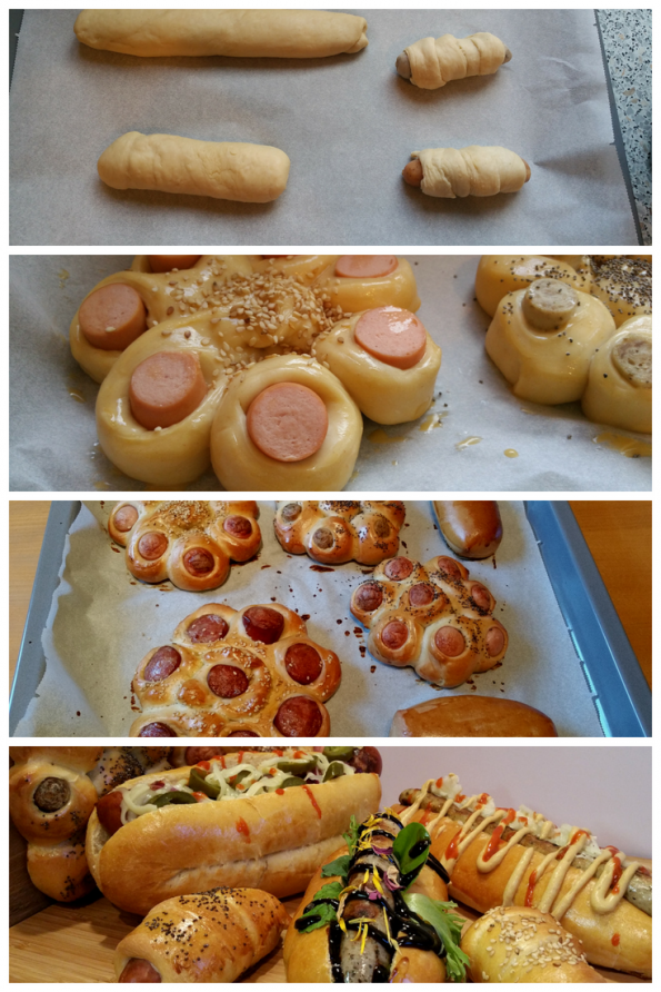 Hot Dog in verschiedenen Varianten