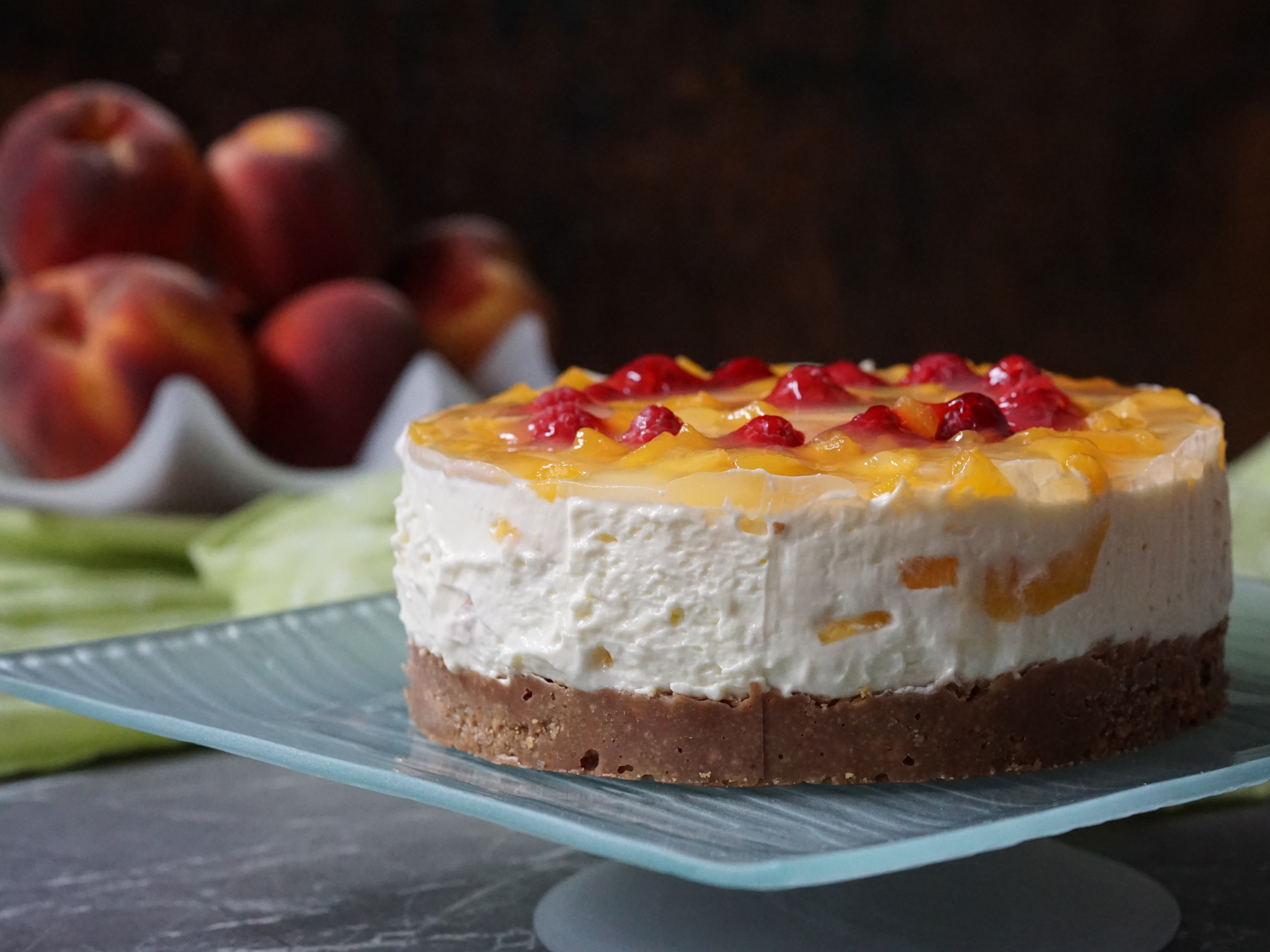 Cheesecake mit weißer Schokolade &amp; Pfirsich - Happy Blogbirthday ...