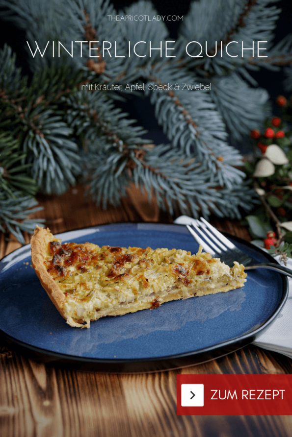 Winterliche Quiche mit Speck, Kräuter, Apfel & Zwiebel #rezepte #essen #quiche #tarte #backen