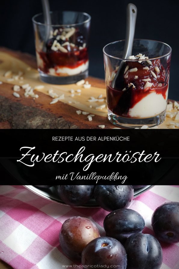 Zwetschgenröster mit Vanillepudding - ein einfaches Dessert, dass herrlich schmeckt. #zwetschgen #pudding #rezepte #nachtisch #kochen #zwetschken