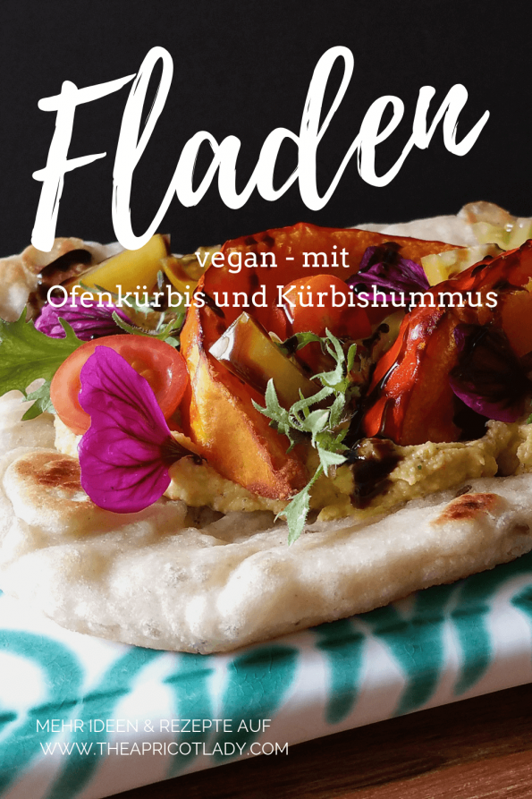 veganer Fladen mit Kürbis-Hummus & Ofenkürbis