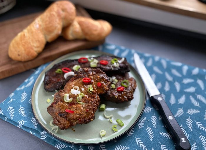 Karamellisiertes Schweinefleisch