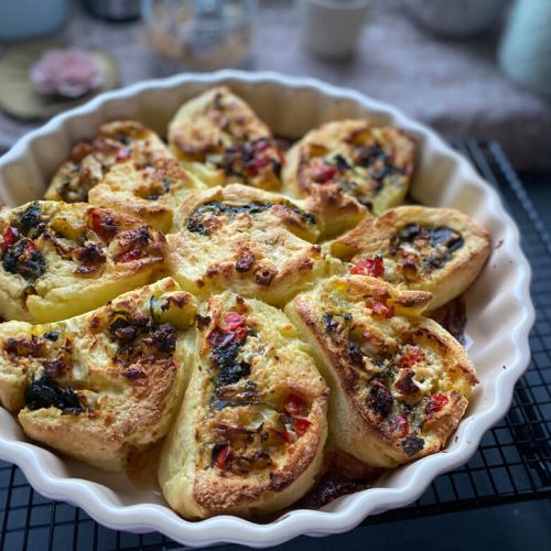 gebackene Kartoffelknödel - vegetarisch gefüllt